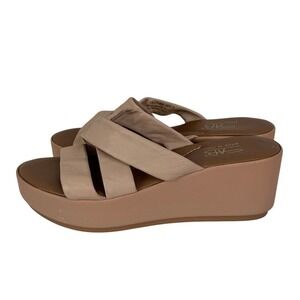 SAB Italy‎ Pink Strappy Slide Leather Platform Sandals Size 7.5